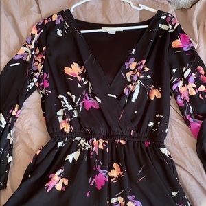 Black floral romper